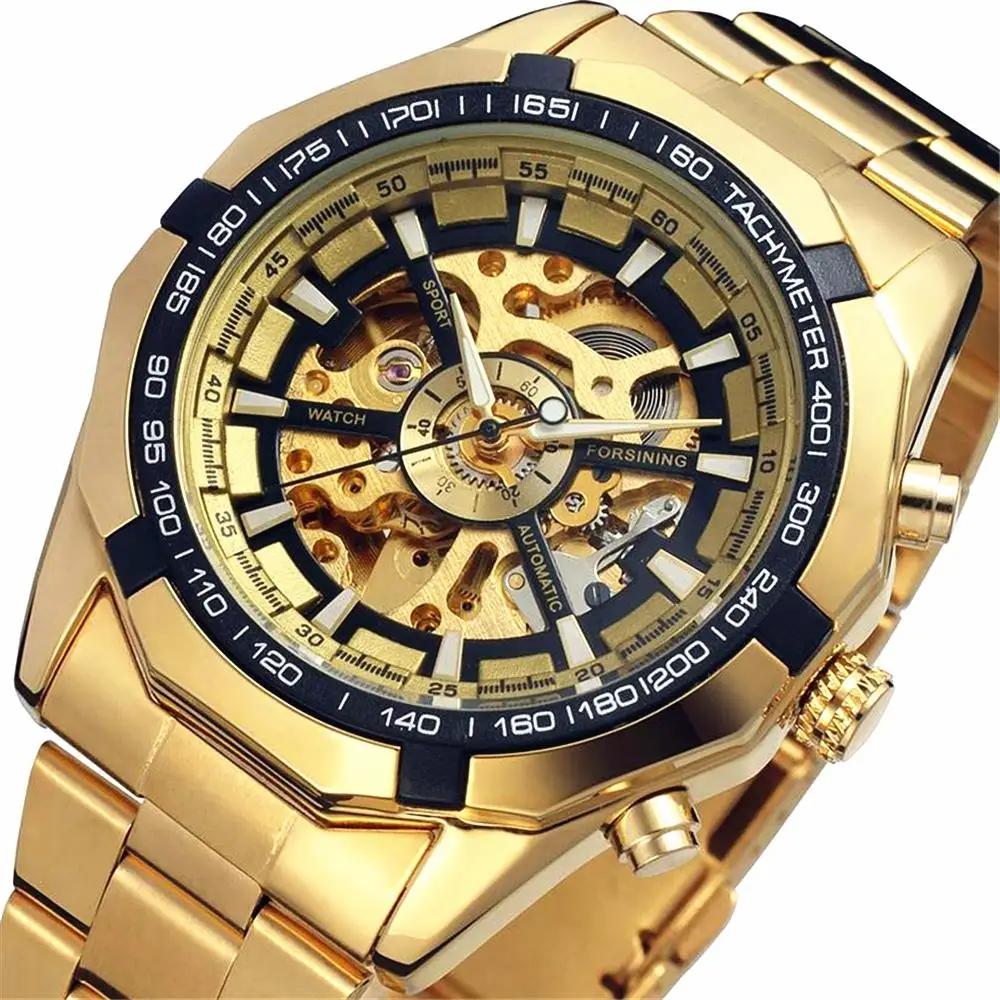 

Winner Watch Men Skeleton Automatic Mechanical Watch Gold Skeleton Vintage Man Watch Mens FORSINING Watch Top Brand Luxury
