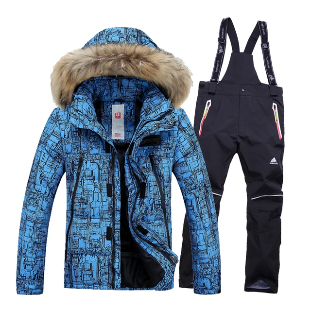 Best price at $100 Cheap Free shipping skiing jacket and pants men's winter ski set snowboard suit men Outdoor waterproof windrpoof set