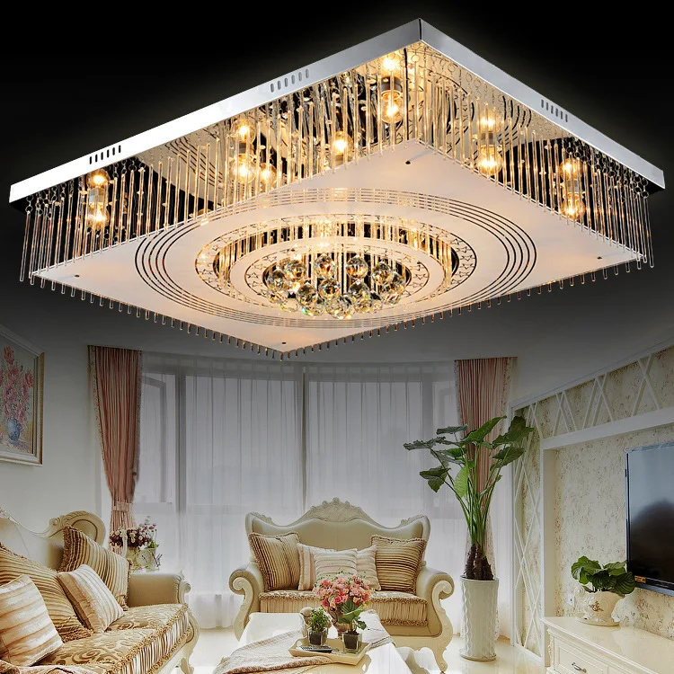 Cristal luz de techo controlador remoto E27 de lujo moderno luz de techo Plafonnier Led Moderne Iluminacion iluminación accesorio