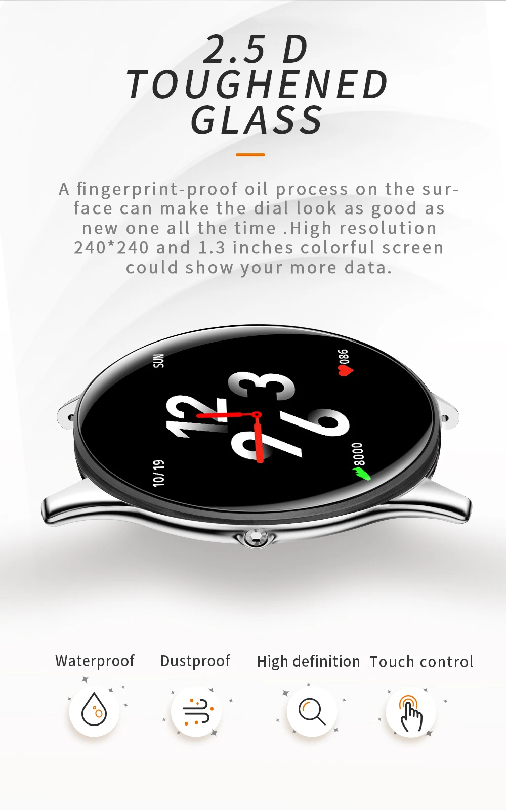 2019 Smart Watch IP68 Waterproof Activity Fitness Tracker Pace Heart Rate Monitor Smart Band SN58 LCD Tempered glass Wristwatch (4)