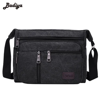 

Men's Casual Handbags Canvas High Quality Clutch Solid Phone Purse Crossbody School Bag Flap Sac A Main Simple Male Bags Travel
