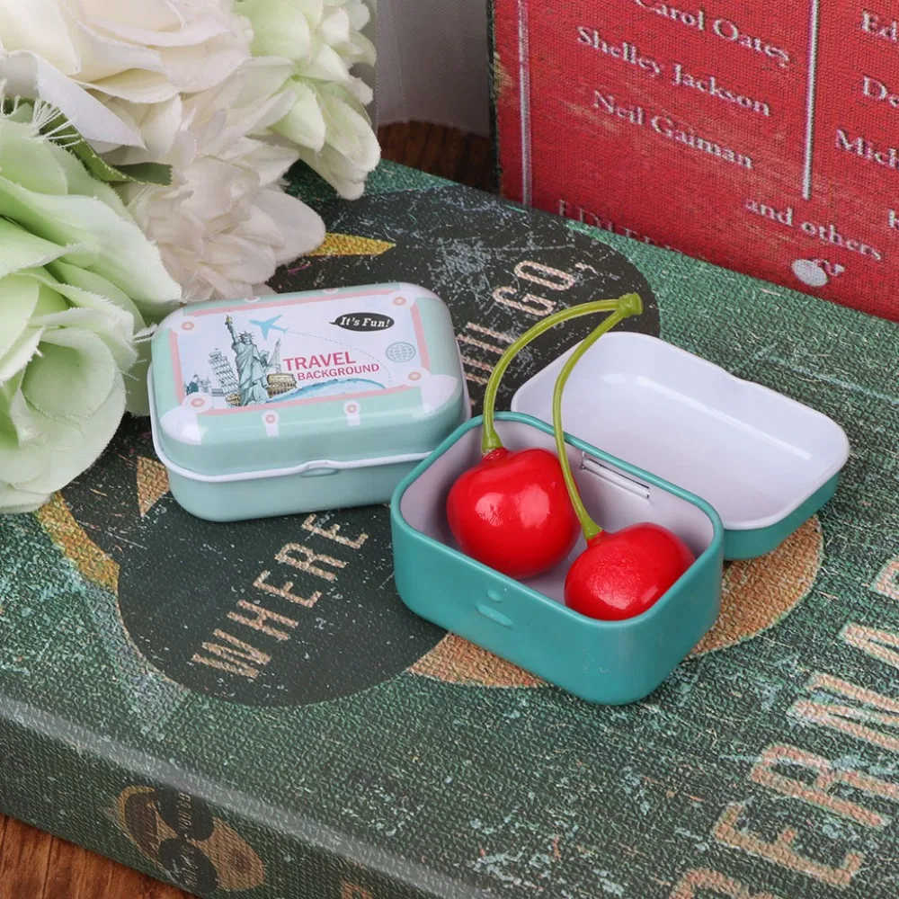 Красочная маленькая жестяная коробка закупориваемая банка упаковочные коробки ювелирные изделия, коробка конфет маленькие коробочки для хранения банок серьги в виде монет, наушники подарочная коробка