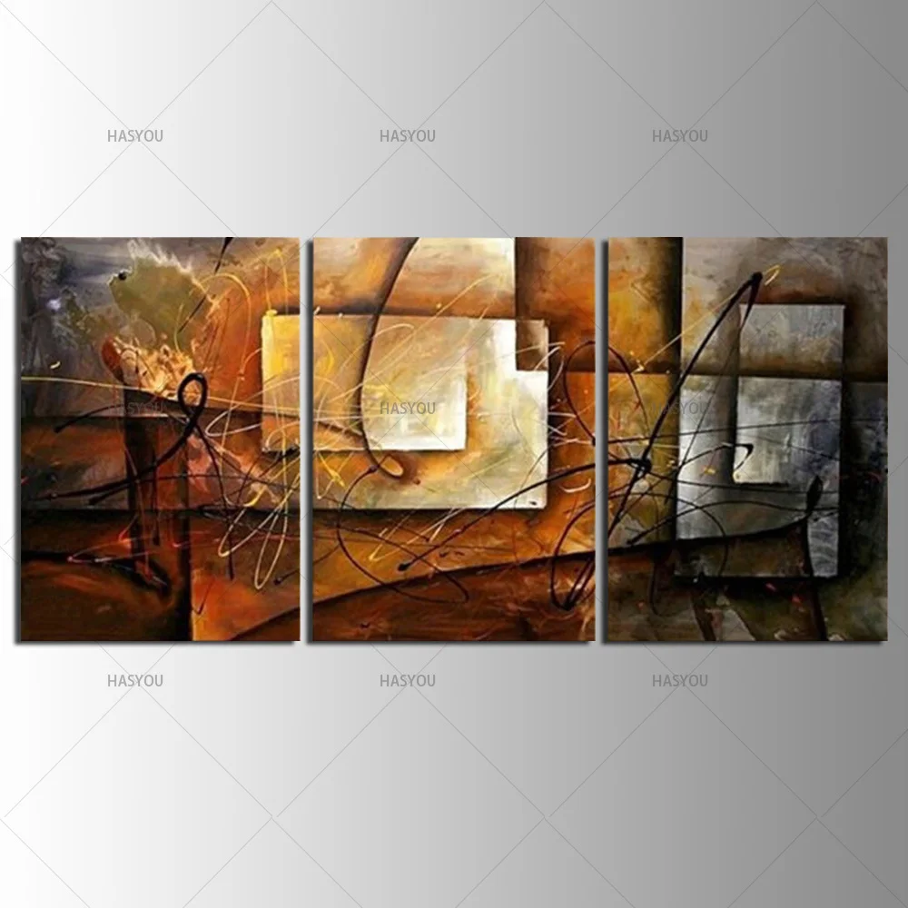 

New 3 Panel Hand Painted Paintings Handmade Colorful Canvas Art Oil Painting Modern Abstract Canvas Wall Pictures For Home Decor