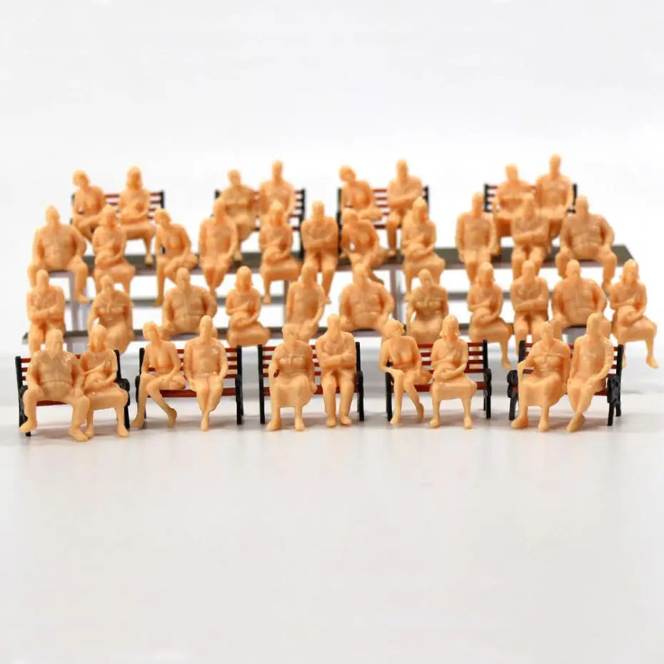 

P4804B 48 pcs All Seated Figures O scale 1:48 Unpainted People Model Railway NEW