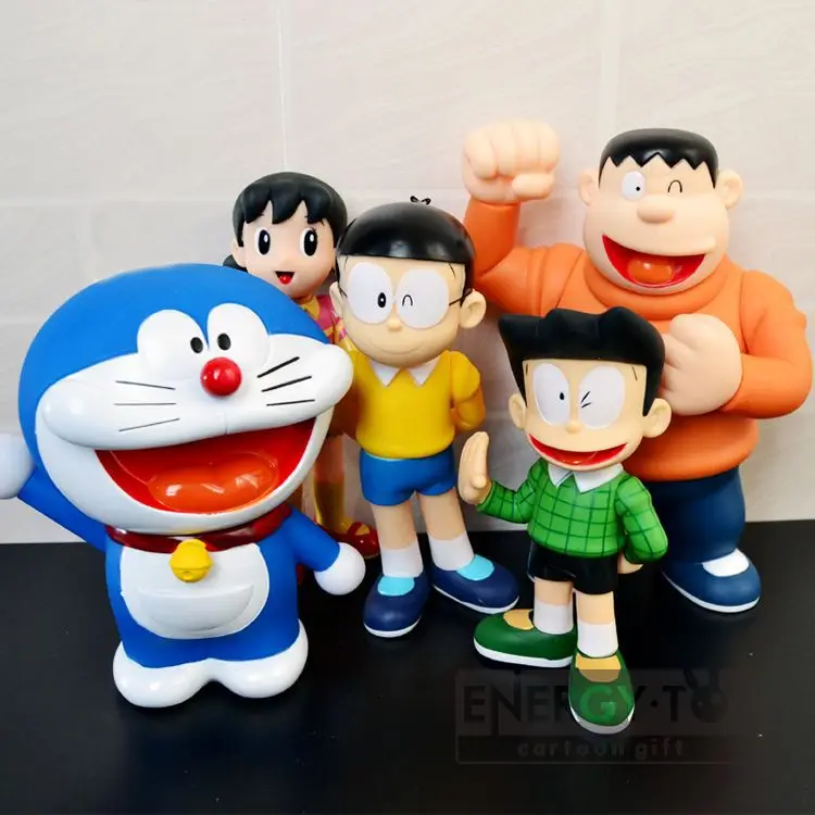 5pcs set big size anime doraemon family nobita nobi takeshi kouta