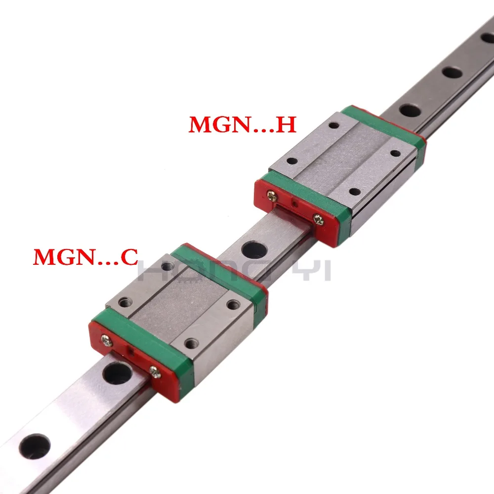 2PC MGN7C MGN7H MGN9C MGN9H MGN12C MGN12H MGN15C MGN15H Linear Rail Guide 500mm 600mm 800mm with 2PC MGN Slider