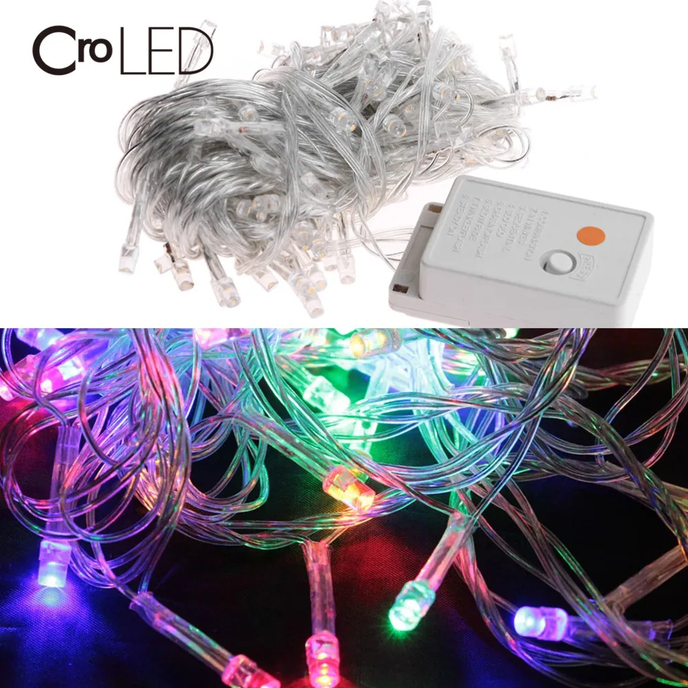 CROLED 10M 100 LED Warm White Fairy Light String Christmas Party Wedding Decoration Atmosphere Strings bedroom | Лампы и освещение