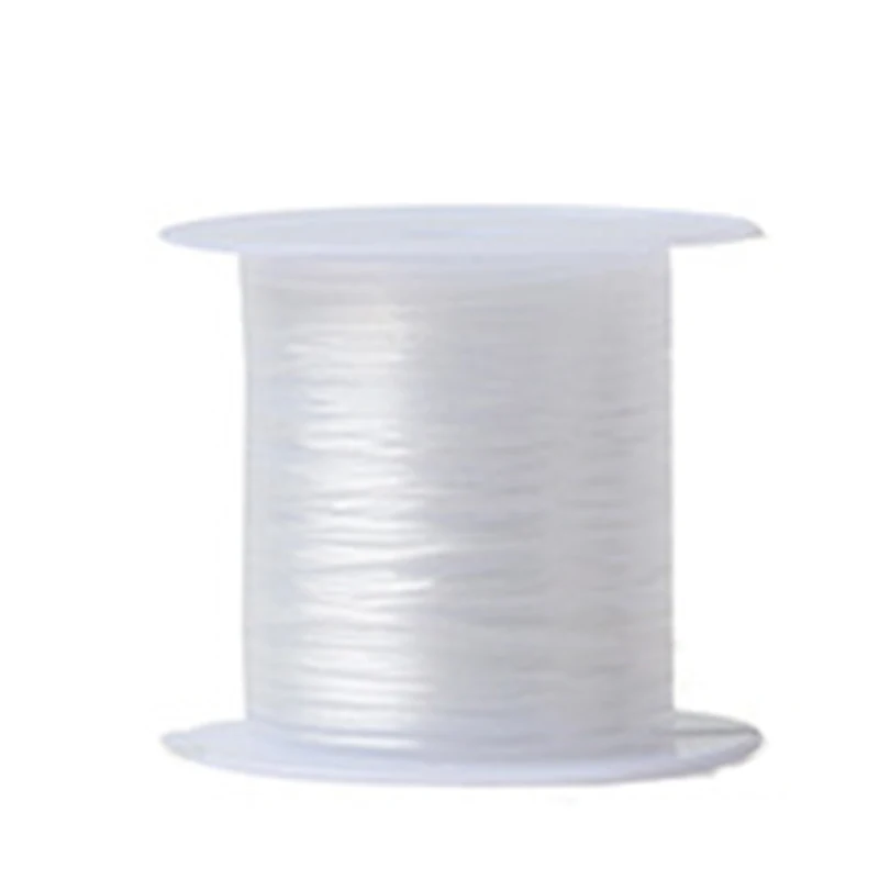 1 рулон 10 м сильный тянущийся эластичный шнур тесемка, нитка Бисероплетение DIY ремесло 0,6 мм пластиковая Хрустальная струна - Цвет: white