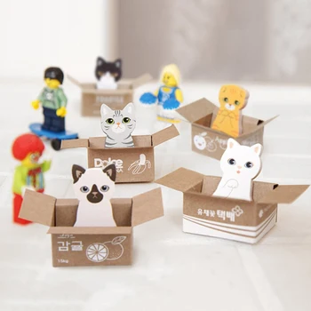 

5 Patterns Funny Kitty House Sticker Bookmark Mark Tab Sticky Notes Cute Cat Memo Pads Stationery Office School Supplies