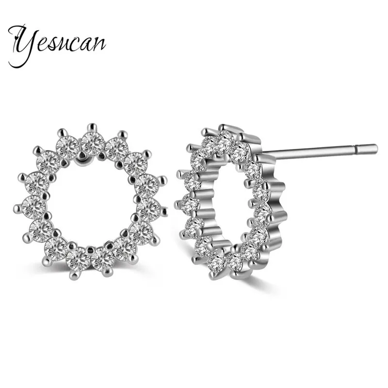 

Yesucan Round Flower Hollow Earrings For Women Bijoux 925 Sterling Silver Needle Luxury New Fine Jewelry Gift Brinco Earrings