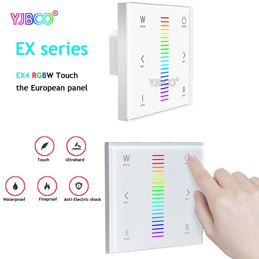 

EX4 LED RGBW touch panel dimmer controller 2.4GHz DMX512 Signal Synchronous control for rgbw led strip led lamp tape