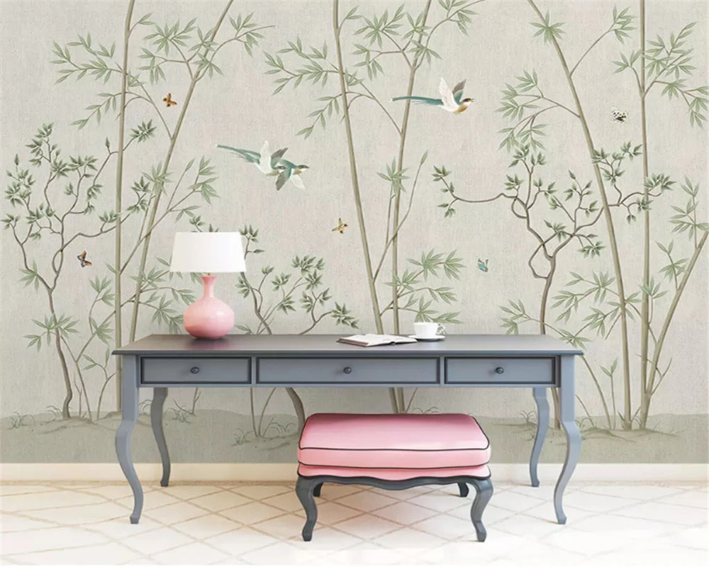 beibehang Custom fashion personality wall paper simple new Chinese classic bamboo ink landscape papel de parede 3d wallpaper