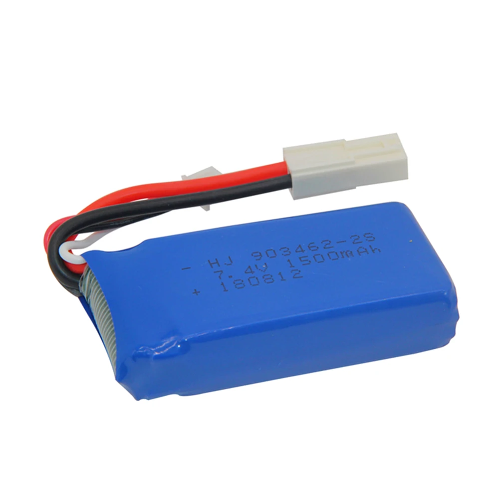 1/3 шт 7,4 V 1500mAh литий-полимерный аккумулятор с USB Зарядное устройство для FT009 RC лодка 12428 батарея Lipo 2S 7,4 V 1500 мА/ч, 903462 2S JST SM Т-образный разъем - Цвет: EL-2P 1pcs