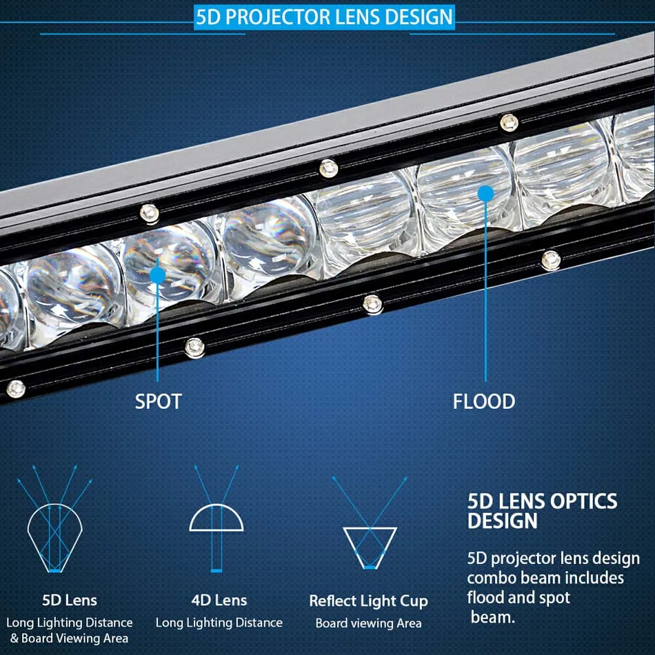 5D CURVED single row CREE led light bar (2)
