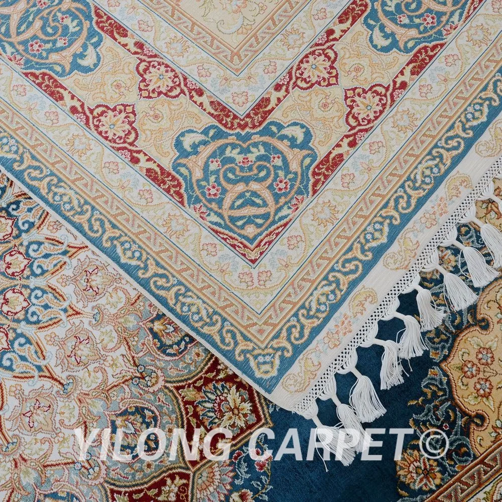 Yilong 5,5 'x8. 2' Античная hand made персидский ковер Тебриз темно-синие ручной работы турецкий ковер (1698)