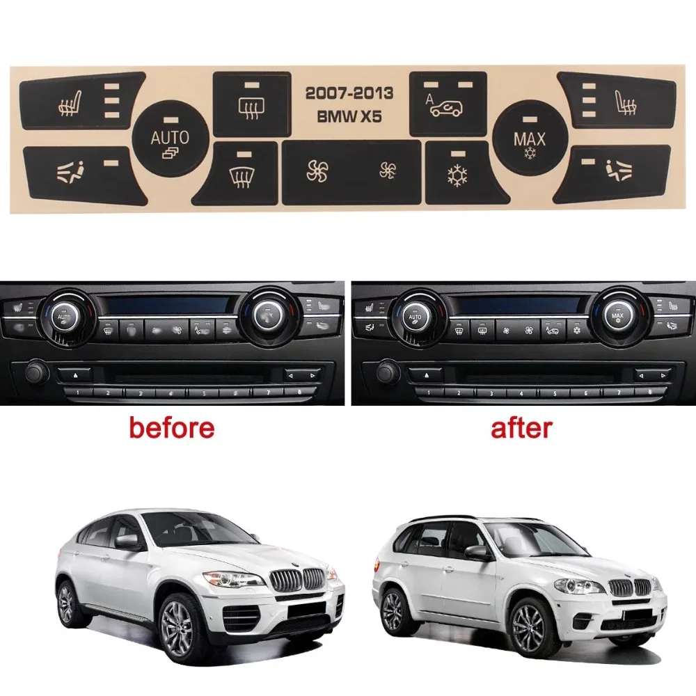 AC Управление Кнопка Ремонт наклейки Совместимость для 2007 2013 BMW X5 E70/2008 2014 X6 E71