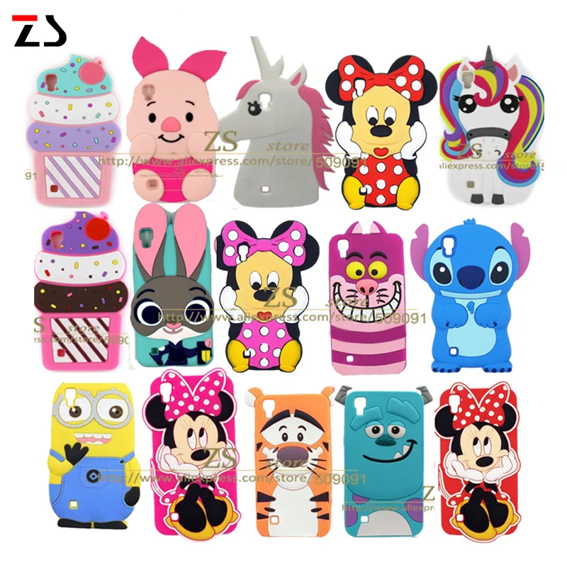

100pcs/lot For LG X Power Case 3D Silicon Minnie Bunny pig Cartoon Soft Cover for LG X Power K210 K220DS K220Y K220 fundas capa
