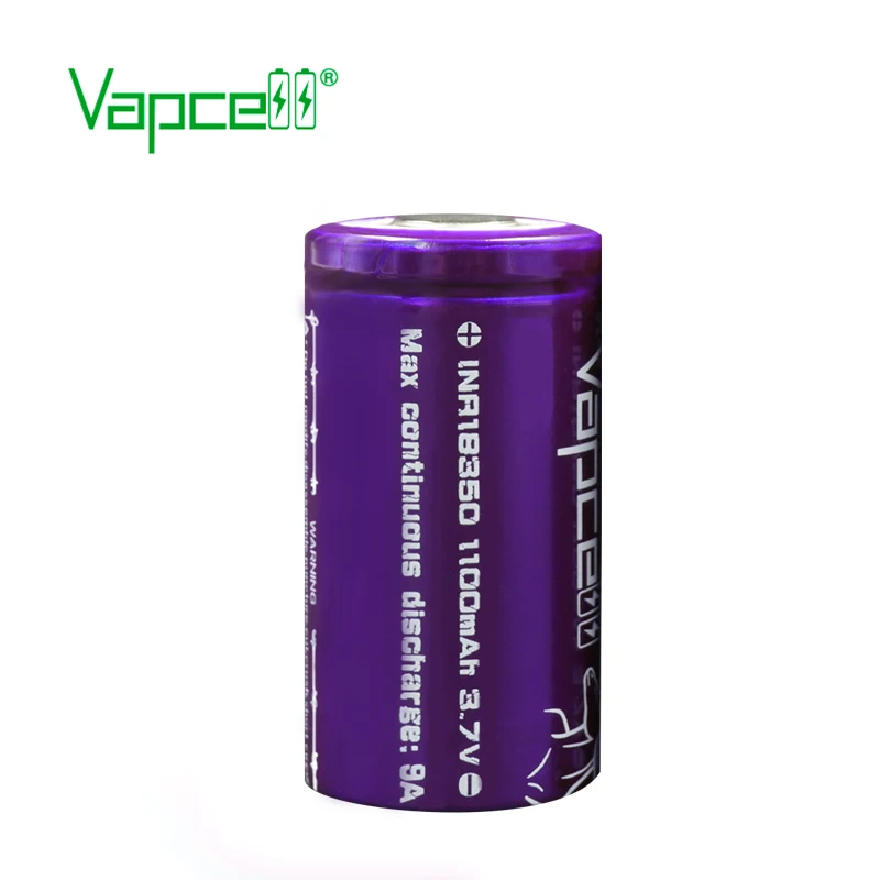 

Free shipping Vapcell 18350 mini lithium Battery 1100mah 9a 3.7V for Electronic Cigarette