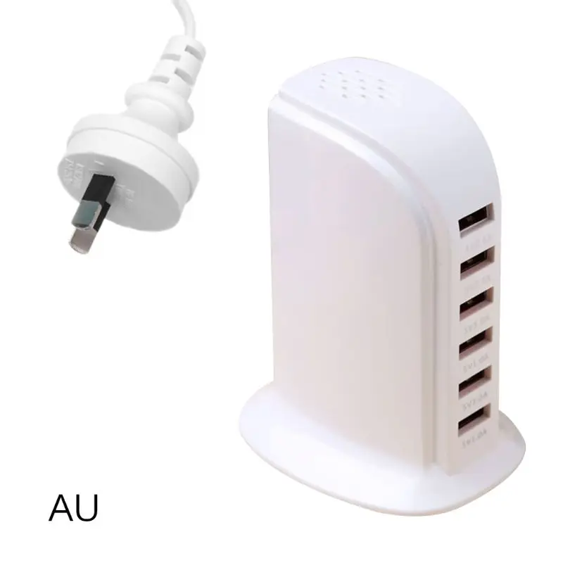 

6 Ports USB Charger 5V 6A Charging Station Desktop Travel Socket Power Adapter for iPhone Samsung Smartphones High Quality