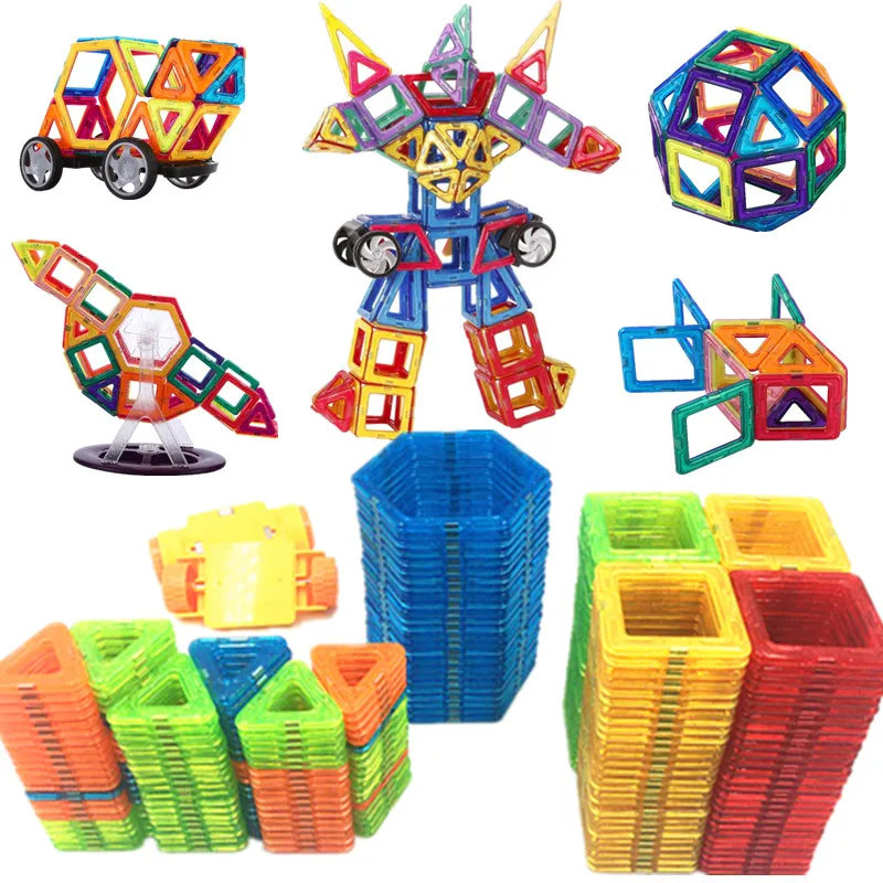 

253-47PCS Magnet Toy Building Blocks Magnetic Construction Sets Designer Kids toddler Toys for kids brinquedos Christmas Gifts