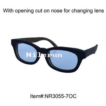 

wooden frame clear plain glasses