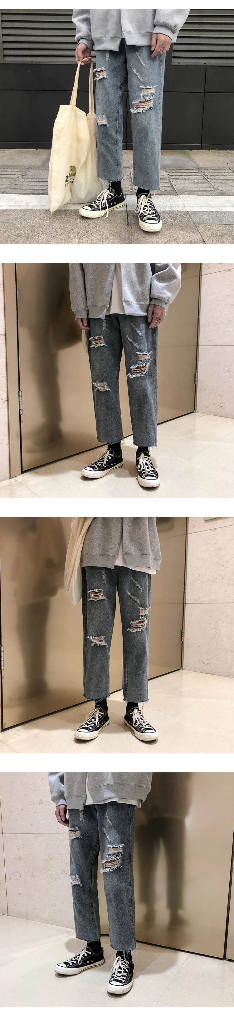 Для Мужчин's джинсы для женщин 2019 сезон: весна-лето новые синие свободные прямые отверстия Ретро Джокер брюки девочек личности девять