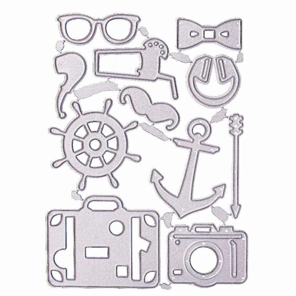 

Anchor Camera Metal Steel Cutting Die Wheel Scrapbooking DIY Carbon Sharp Book Photo Album Art Card one Set 12.7*9.4cm