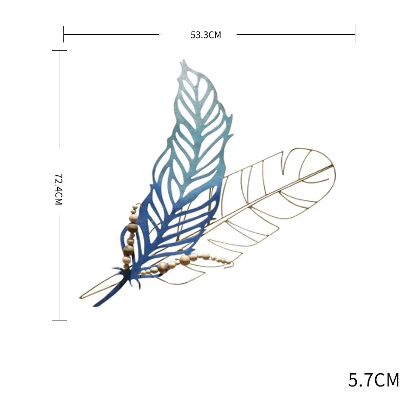 Средиземноморский 3D стерео кованого железа перо настенная декорация Ремесла украшения ванной комнаты зеркало для спальни Orn R2141 - Цвет: Многоцветный
