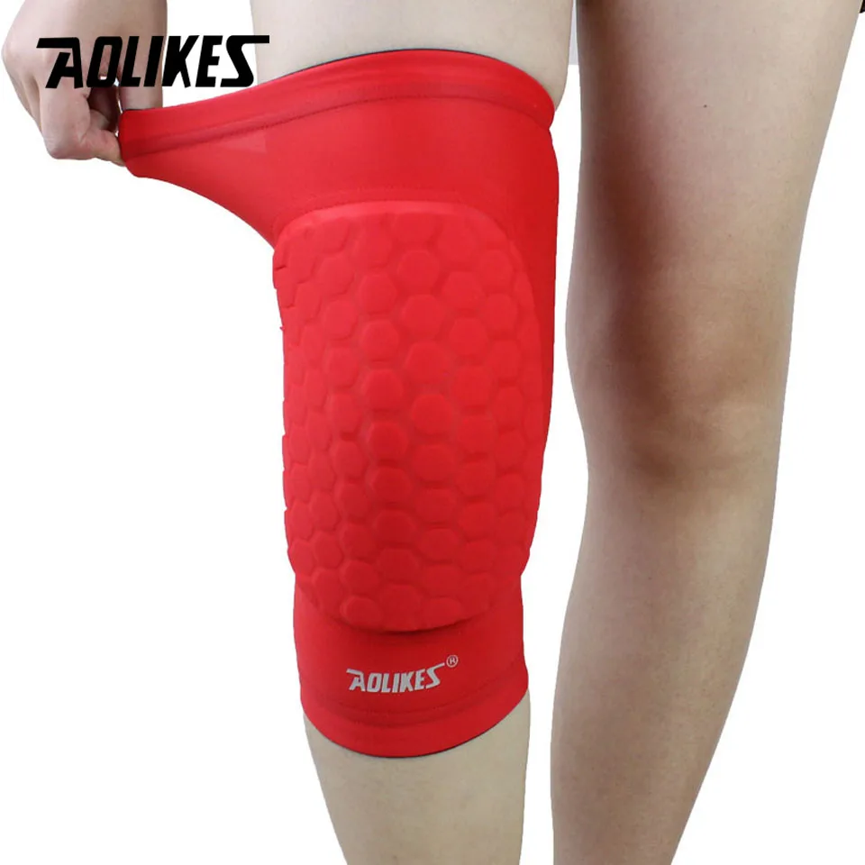 Aolikes 1 قطع عرافة الإسفنج واقية منصات الركبة كرة السلة الساق الأكمام ضغط نيبادس الركبة تستعد الرياضة السلامة Aolikes 1 قطع عرافة الإسفنج واقية منصات الركبة كرة السلة الساق الأكمام ضغط نيبادس الركبة تستعد الرياضة السلامة