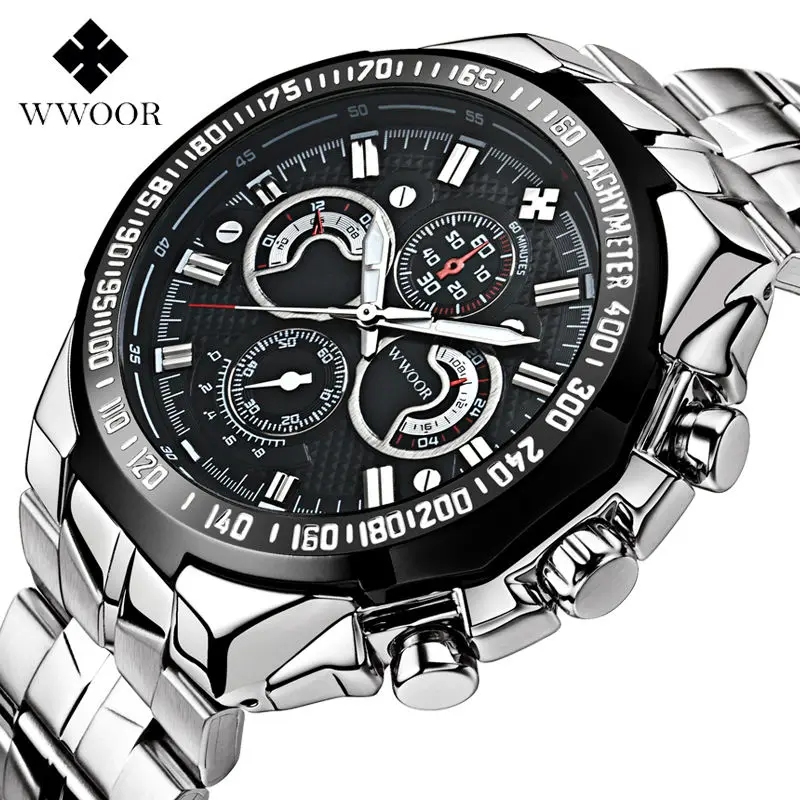 Prix pour Top De Luxe WWOOR Hommes de Montres Lumineux Relogio Mâle Quartz Wathces Argent Horloge Bracelet En Acier Inoxydable Sport Montre Étanche Prix pour Top De Luxe WWOOR Hommes de Montres Lumineux Relogio Mâle Quartz Wathces Argent Horloge Bracelet En Acier Inoxydable Sport Montre Étanche