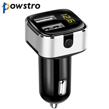 Powstro 3.1A Dual USB Автомобильное зарядное устройство вольтметр ток дисплей Обнаружение телефона зарядное устройство адаптер с выключателем питания смарт Быстрая зарядка