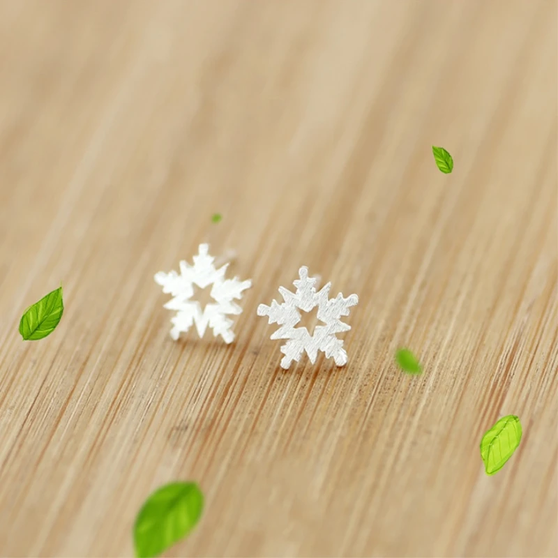 Korean Simple Brushed Ice Snowflake Sweet Personality Fashion Female Stud Earrings SEA326 | Украшения и аксессуары