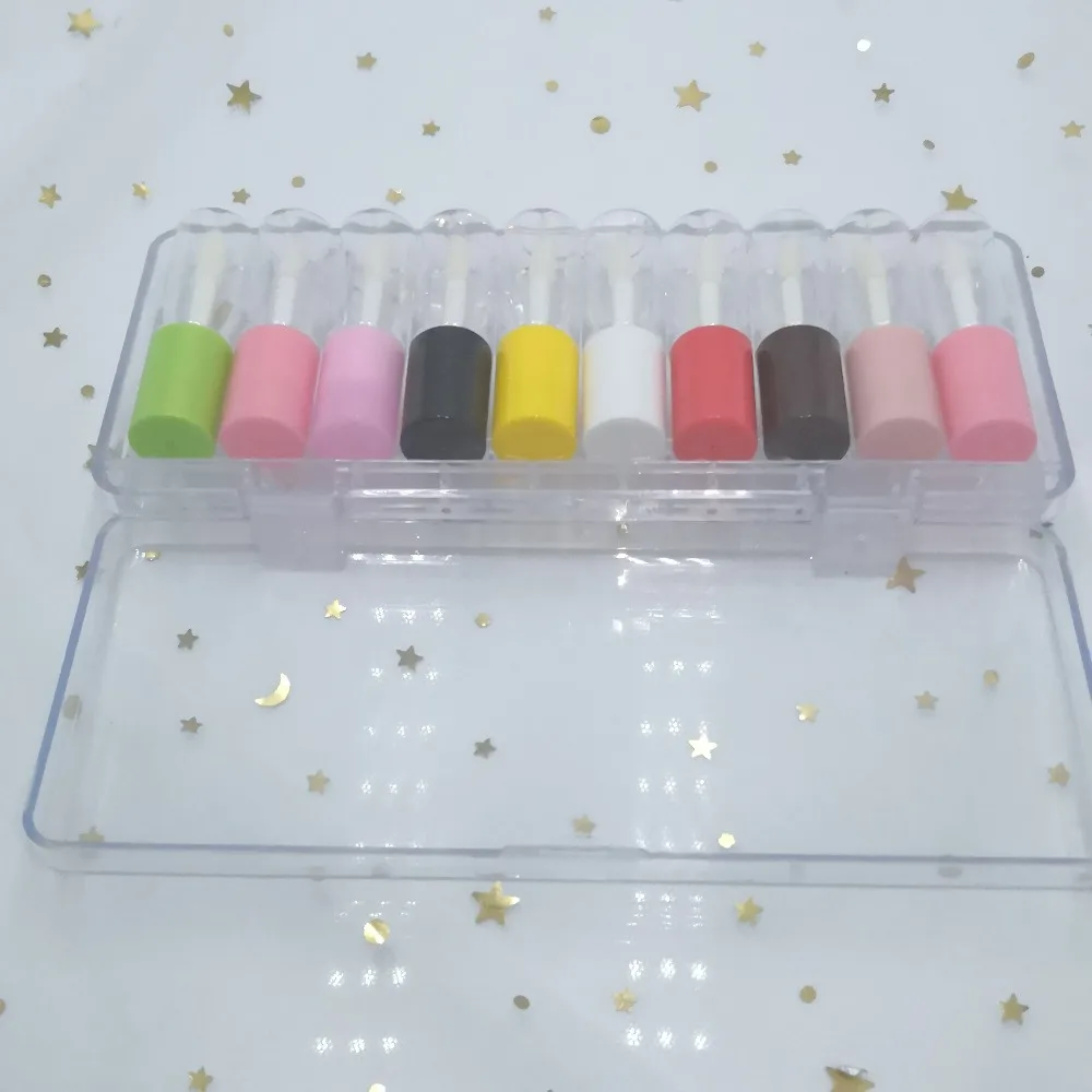 50/100pcs3ML мини Красочные крышки прозрачный блеск для губ Туба. Маленькая Косметическая губная помада образец бутылки, DIY бальзам для губ трубки