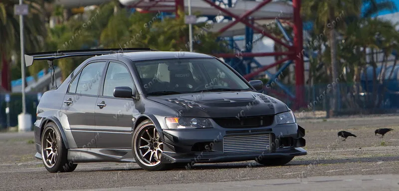 2001-2007 Mitsubishi Lancer Evolution 7-9  Voltex Cyber Version Style +20mm Front Fender with Flare FRP (17)