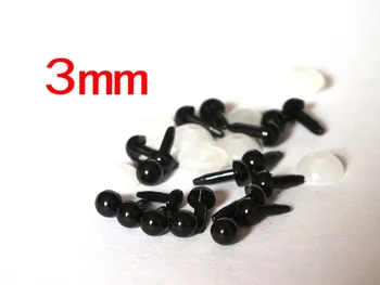 

800pcs 3mm and 1200pcs 4.5mm round full black color safety eyes fit diy doll