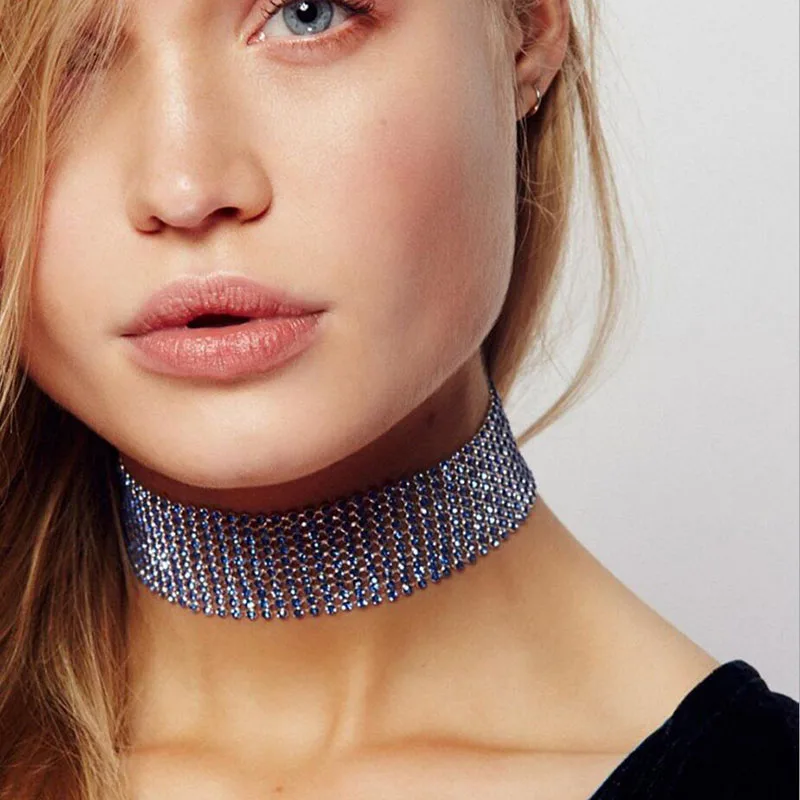 Rhinestone Choker Necklace Women Crystal Choker Statement choker collar
