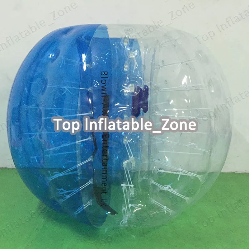6 шт.(два цвета+ 1 насос) заводская цена человека 1,5 м надувной бампер мяч, пузырь футбол, пузырь футбол для продажи - Цвет: half blue and clear