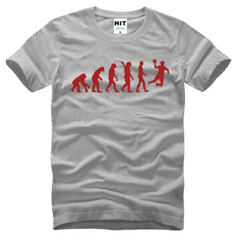 Evolution Handball печатных футболки мужские модные с коротким рукавом o-образным вырезом Хлопок Фитнес Мужская футболка Летний стиль Мужская футболка