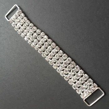 

Tangpan 4 ROWS Crystal Rhinestone Bikini Connectors/ Buckle Metal Chain For Swimming Wear Bikini Decoration BN25