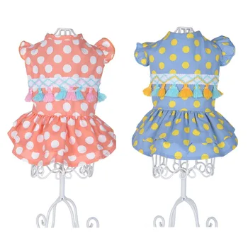 

FH89 New Spring Summer Dog Dress Clothes Dot Print Puppy Dog Cats Princess Skirt Dresses For Small Medium Dogs product supplies