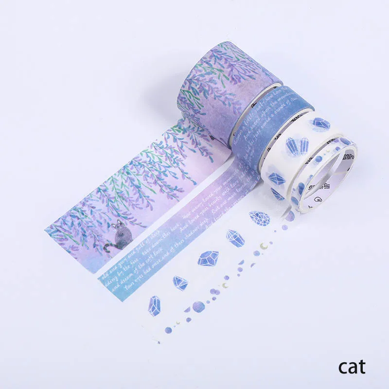 cat 4 рулона/набор лент в мультипликационном стиле Высокое качество DIY Дневник канцелярские Украшения Васи Материал школьные принадлежности предметы домашнего обихода - Цвет: cat