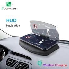 Беспроводное зарядное устройство для смартфона, универсальный автомобильный держатель для зеркала, лобовое стекло, проектор, HUD, дисплей, gps навигация, HUD кронштейн
