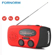 FORNORM Mulit-Pupose аварийная рукоятка с доставкой в течение 3-светодиодный фонарик& Телефон Зарядное устройство автономным питанием/Солнечная приведенная в действие NOAA AM FM радио