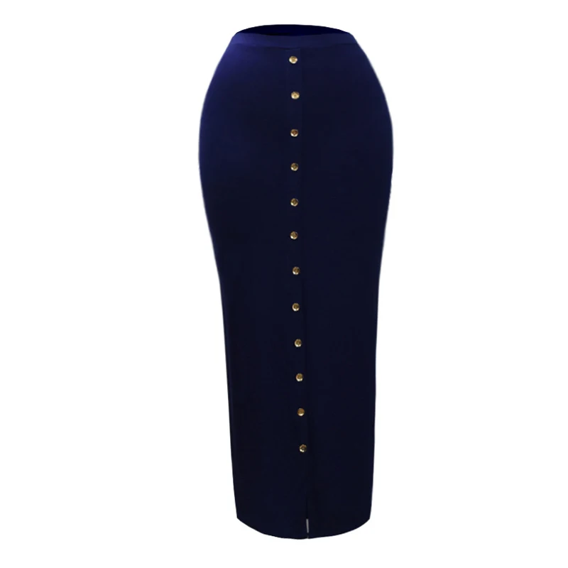 Плюс размеры Faldas Mujer Moda 2019 Весна Абая, для мусульман длинные высокая посадка на пуговице Bodycon Юбка Jupe Femme юбки для женщин женские Ropa костюмы