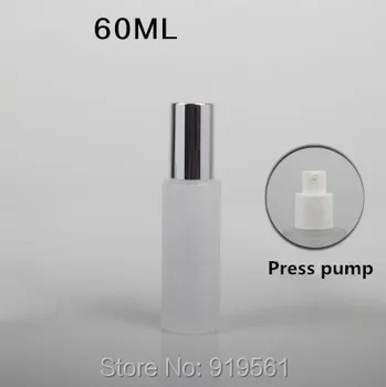 

50pcs/lot 60ml Empty Frosted glass Lotion Bottle with Silver lid For Skin Care Lotion/Perfume/Foundation Cosmetic Containe