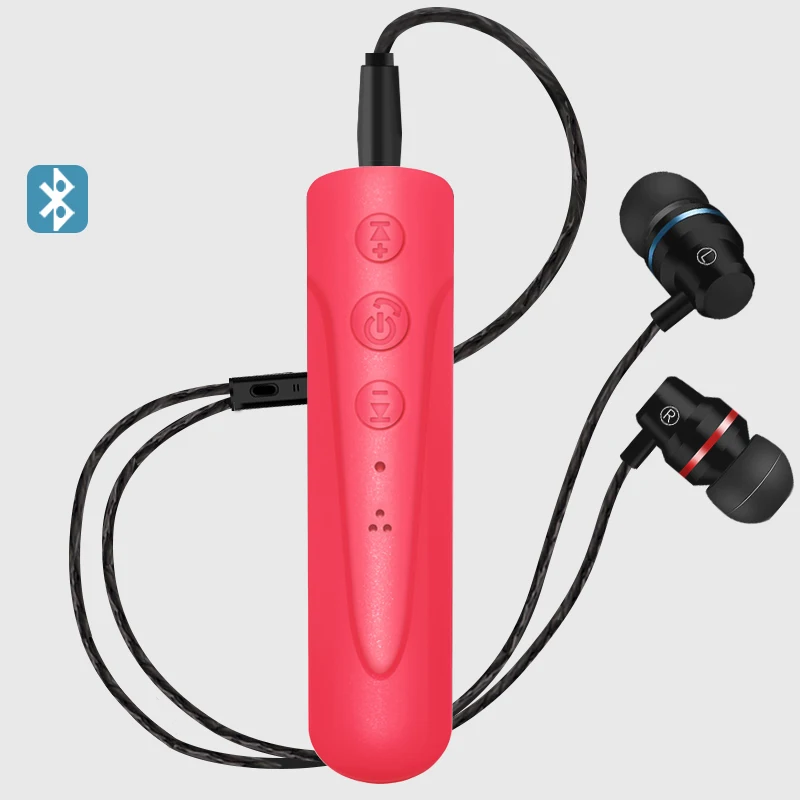 YOU FIRST Bluetooth гарнитура с шумоподавлением спортивные беспроводные Bluetooth наушники с микрофоном проводные наушники 3,5 мм - Цвет: Pink-Earphone