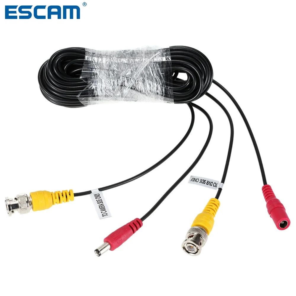 65 футов (20 м) BNC видео силовой Сиамский кабель для камеры наблюдения DVR