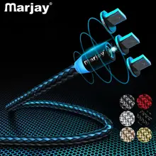 Marjay 360 круглый светодиодный кабель Usb для быстрой зарядки Iphone X, XR, XS, MAX 5, 5S, SE, 6 S, 6 S, 7, 8 Plus, iPad, телефон, длинный шнур, зарядка