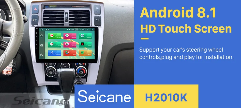 Excellent Seicane Navi 1Din Android 9.0 HD 10.1" Car Radio For Hyundai Tucson 2006-2013 GPS DVD Stereo Player 4G+32G 4G Wifi Head Unit 1