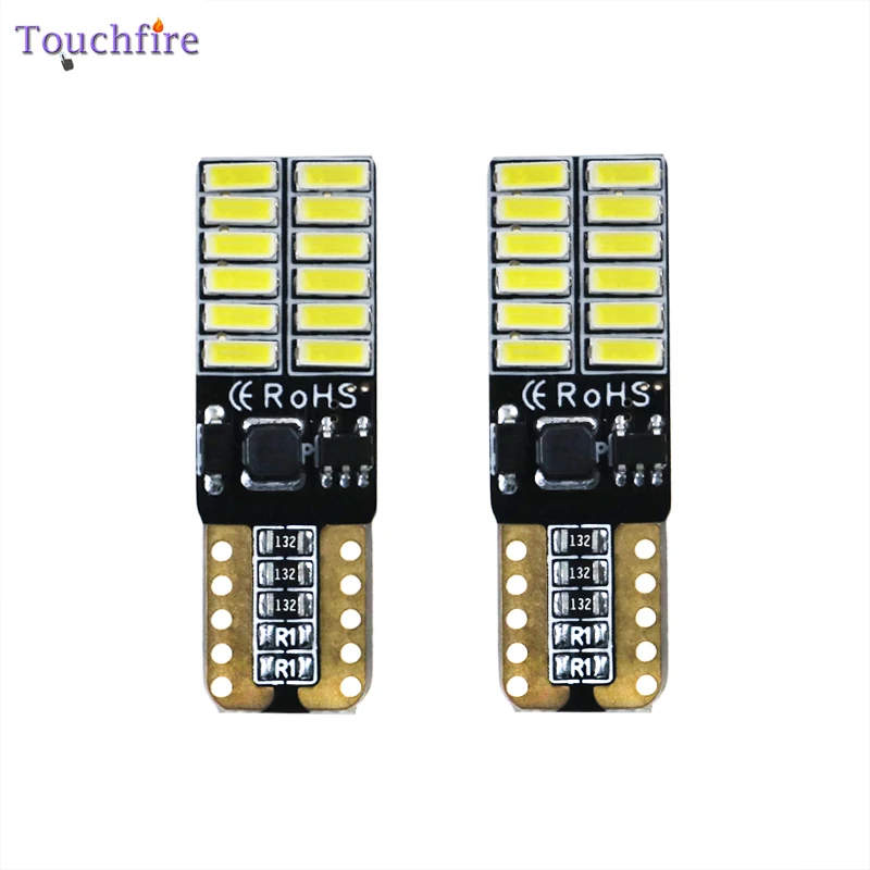 100 шт. автомобисветодиодный светодиодные лампы W5W Canbus 194 4014SMD 24 светодиодный Ода